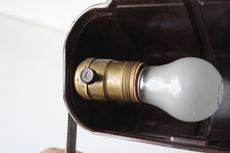 photo of art deco vintage bakelite desk lamp w/ banker's lamp style shade, working light  #3
