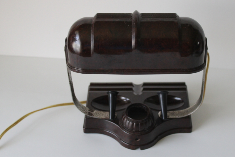 photo of art deco vintage bakelite desk lamp w/ banker's lamp style shade, working light  #6