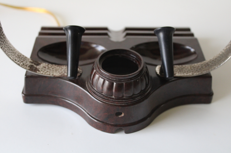 photo of art deco vintage bakelite desk lamp w/ banker's lamp style shade, working light  #9