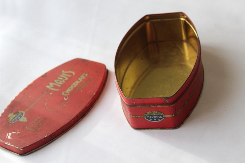 photo of art deco vintage chocolate box candy tin Mavis Chocolats French formula chocolates #2