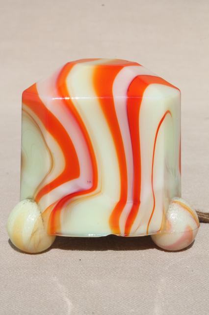 photo of art deco vintage electric cigarette lighter, agate slag glass table top lighter #1