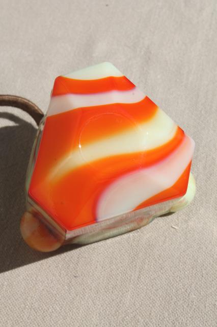 photo of art deco vintage electric cigarette lighter, agate slag glass table top lighter #4