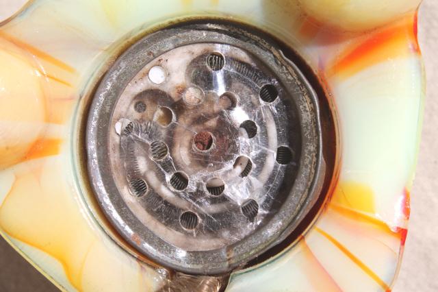 photo of art deco vintage electric cigarette lighter, agate slag glass table top lighter #8