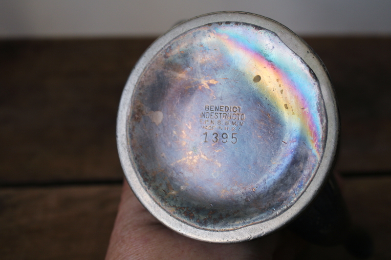 photo of art deco vintage hotel ware single serving coffee pot, worn antique silver plated metal #4