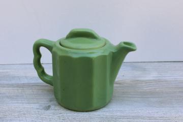 catalog photo of art deco vintage jade green restaurant ironstone china tiny coffee pot Onondaga pottery