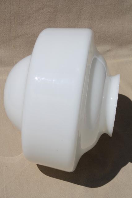 photo of art deco vintage milk glass light shade for pendant lamp or ceiling fixture #5