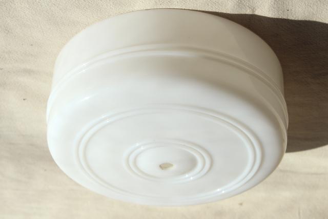 photo of art deco vintage opaline milk glass shade for ceiling light fixture #1