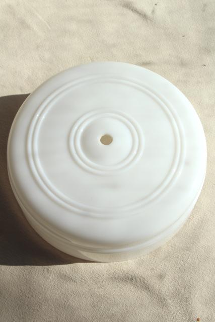 photo of art deco vintage opaline milk glass shade for ceiling light fixture #2