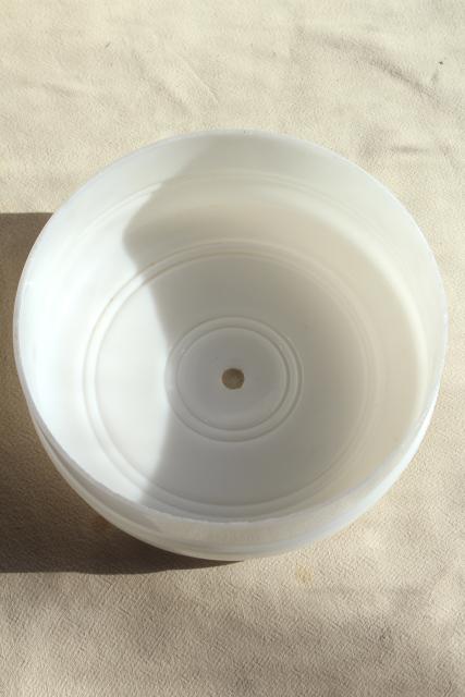 photo of art deco vintage opaline milk glass shade for ceiling light fixture #4