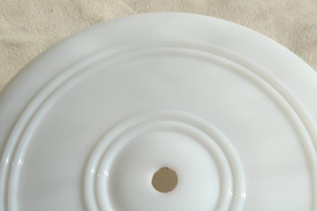photo of art deco vintage opaline milk glass shade for ceiling light fixture #5