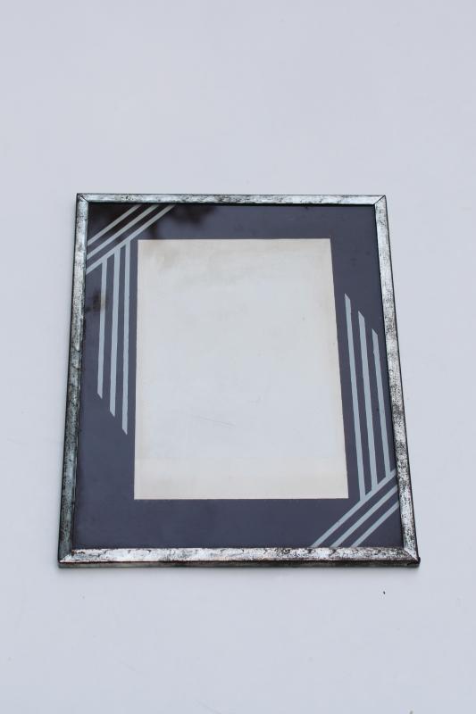 photo of art deco vintage photo / picture frame, reverse painted glass mat, minimalist frame #1