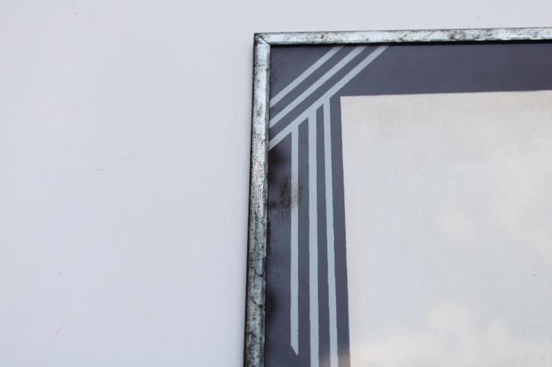 photo of art deco vintage photo / picture frame, reverse painted glass mat, minimalist frame #2