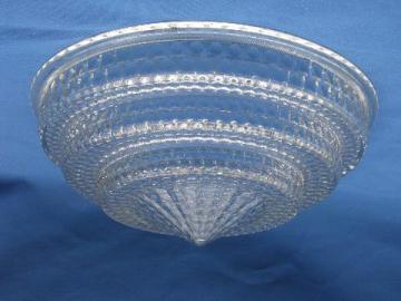 catalog photo of art deco vintage prismatic glass lamp shade for antique electric light