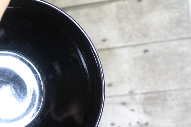 photo of art deco vintage rose bowl w/ flower holder frog, black depression glass vase #8