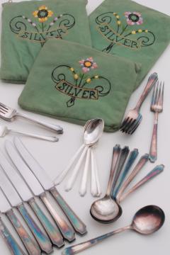 catalog photo of art deco vintage silver plate flatware, 1847 Rogers Legacy pattern silverware