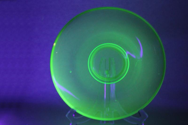 photo of art deco vintage uranium green glass rolled edge console bowl centerpiece #5