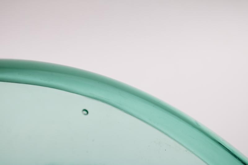 photo of art deco vintage uranium green glass rolled edge console bowl centerpiece #8