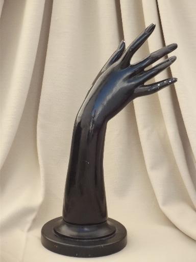 photo of art deco vintage wood jewelry store display, graceful female hand & arm  #1