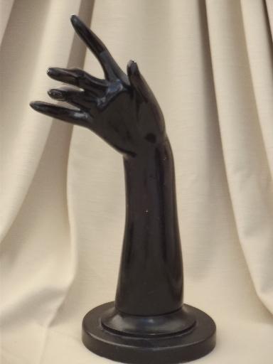 photo of art deco vintage wood jewelry store display, graceful female hand & arm  #3