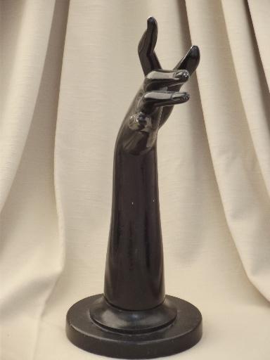 photo of art deco vintage wood jewelry store display, graceful female hand & arm  #5