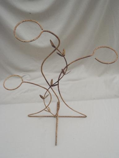 photo of art deco vintage wrought iron plant stand, flower pot holder for balcony garden #2