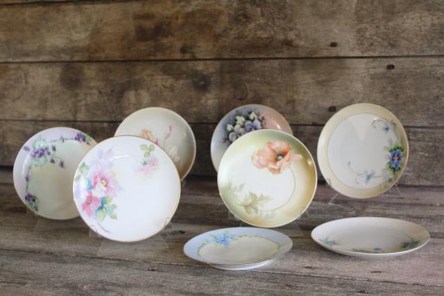 photo of art nouveau style florals vintage hand painted china plates Japan & Nippon marks #1