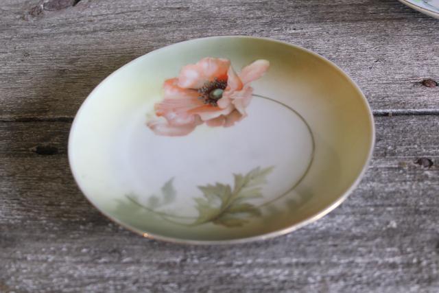 photo of art nouveau style florals vintage hand painted china plates Japan & Nippon marks #5