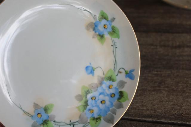 photo of art nouveau style florals vintage hand painted china plates Japan & Nippon marks #7