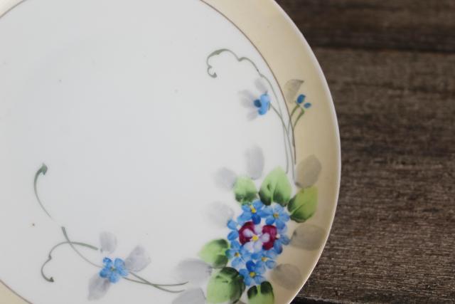 photo of art nouveau style florals vintage hand painted china plates Japan & Nippon marks #9