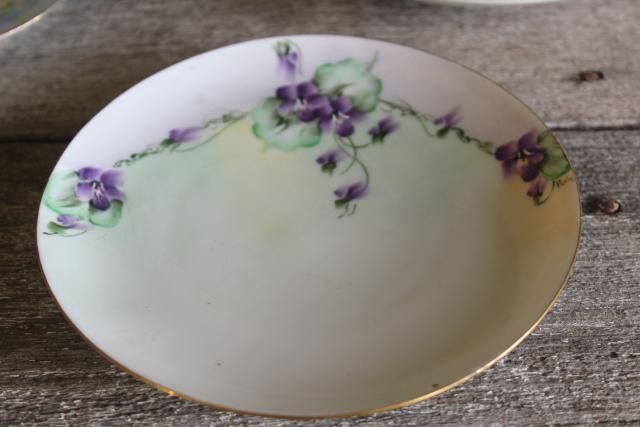 photo of art nouveau style florals vintage hand painted china plates Japan & Nippon marks #13