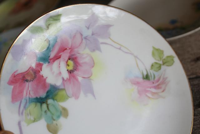 photo of art nouveau style florals vintage hand painted china plates Japan & Nippon marks #15