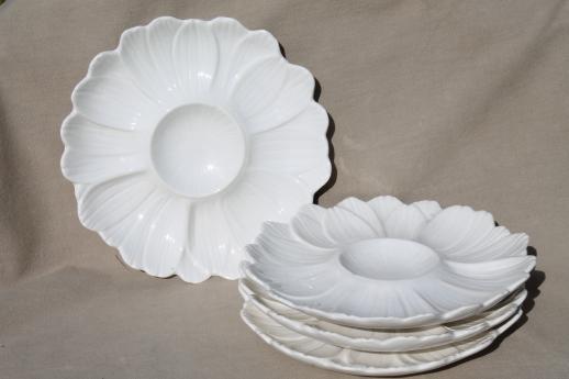 photo of artichoke plates set, white ceramic flower shaped plates for serving artichokes or salad #2