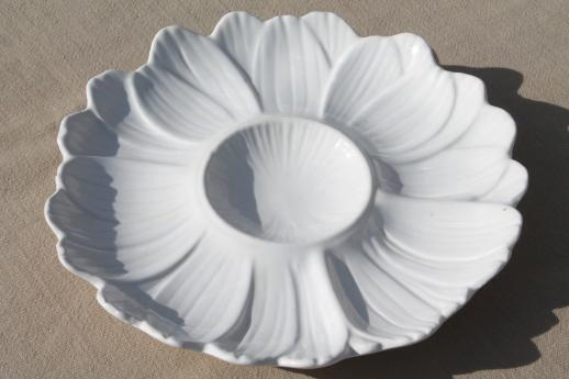 photo of artichoke plates set, white ceramic flower shaped plates for serving artichokes or salad #3