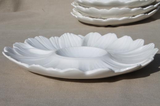 photo of artichoke plates set, white ceramic flower shaped plates for serving artichokes or salad #5