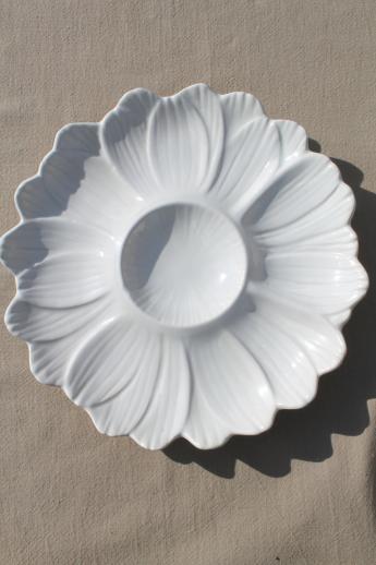 photo of artichoke plates set, white ceramic flower shaped plates for serving artichokes or salad #6