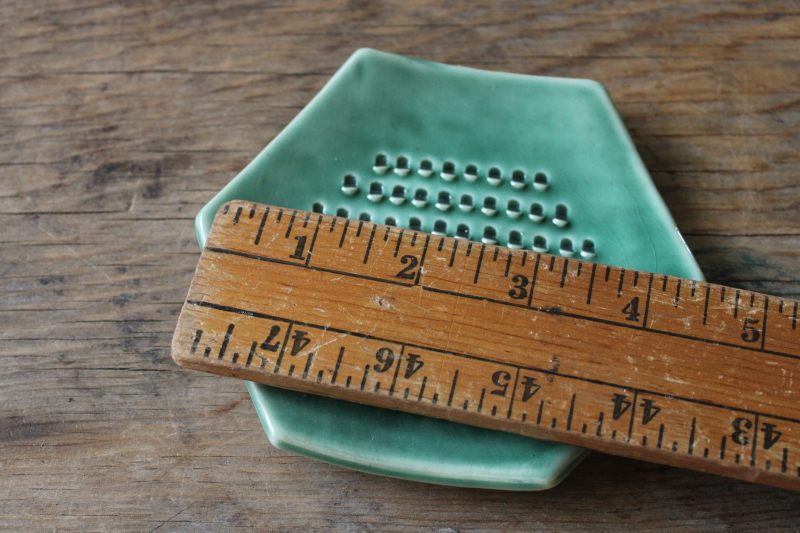 photo of artisan pottery green glaze grater for ginger or garlic, kitchen grate plate  #2