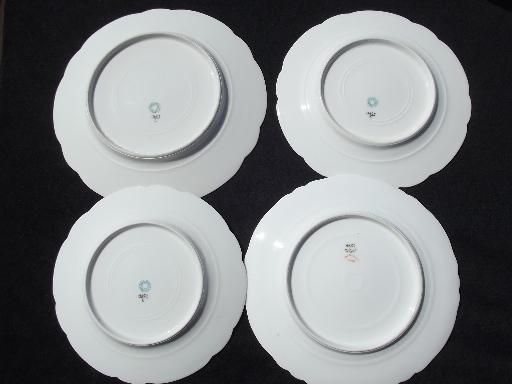 photo of assorted antique Haviland Limoges china plates, lot fall floral patterns #10