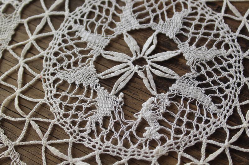 photo of assorted small doilies, lace & crochet table mats & goblet rounds, vintage doily lot #2