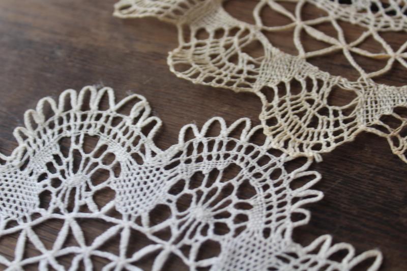 photo of assorted small doilies, lace & crochet table mats & goblet rounds, vintage doily lot #3