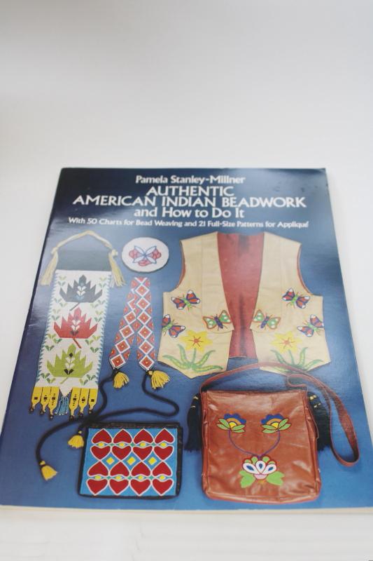 photo of authentic Native American Indian beadwork patterns & instructions, vintage Dover book #1
