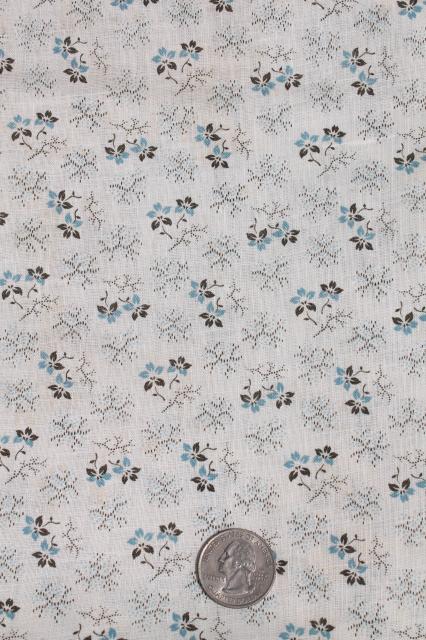 photo of authentic antique vintage fabric, primitive cotton calico print for shirting, aprons etc. #1