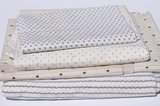 photo of authentic antique vintage fabric, primitive cotton print for shirting, aprons etc. #1