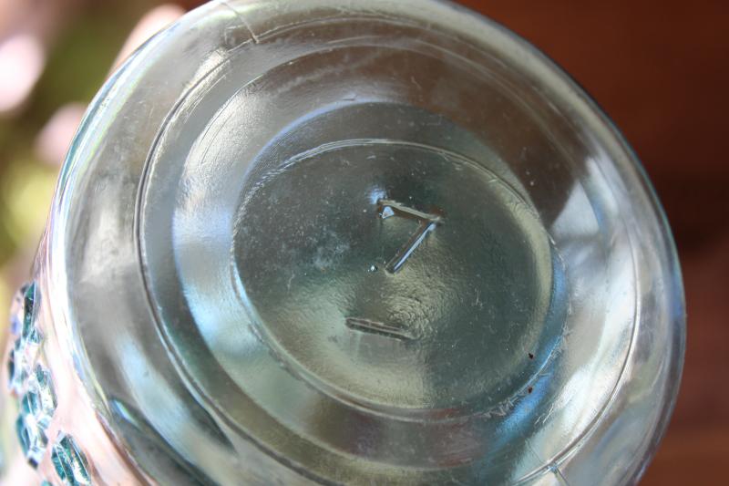 photo of authentic vintage Ball Perfect Mason jars, old aqua blue glass canning jars #6