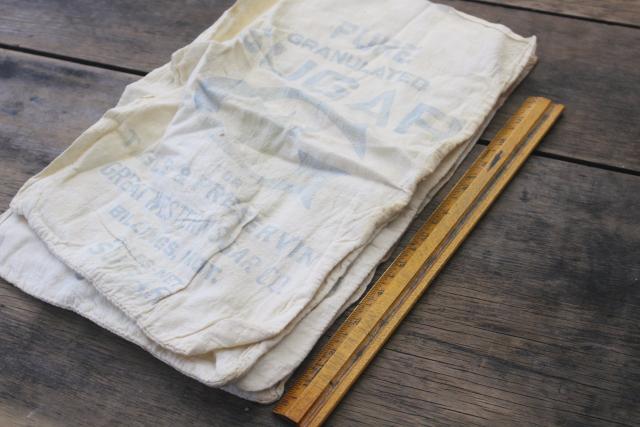 photo of authentic vintage Great Western printed cotton sugar feedsacks, farmhouse rustic fabric #6