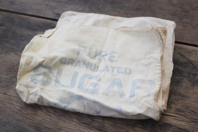 photo of authentic vintage Great Western printed cotton sugar feedsacks, farmhouse rustic fabric #8