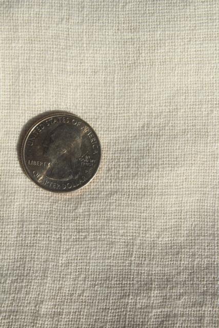 photo of authentic vintage feed sack fabric, homespun weave white cotton flour or grain bag material #4