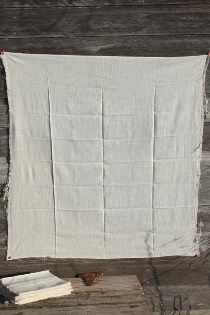 photo of authentic vintage feed sack fabric, homespun weave white cotton flour or grain bag material #5