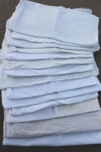 photo of authentic vintage flour sack fabric, primitive old cotton feed sacks lot #1