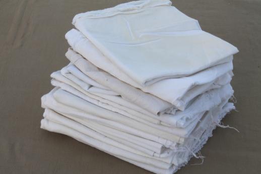 photo of authentic vintage flour sack fabric, primitive old cotton feed sacks lot #5