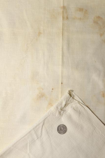 photo of authentic vintage unbleached cotton feedsack fabric, lot of a dozen old grain sacks #4